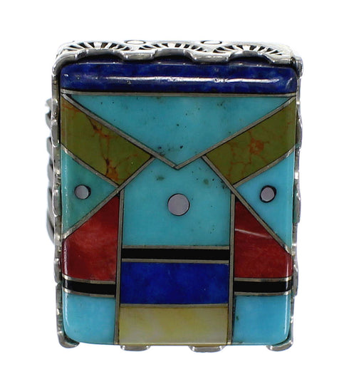 Multicolor Silver Southwestern Ring Size 7-1/2 YX76181